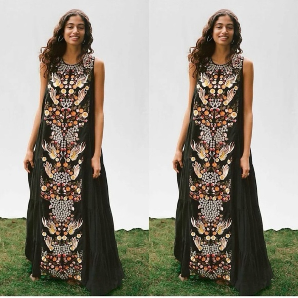 Samant Chauhan Jacaranda Tiered Maxi Dress